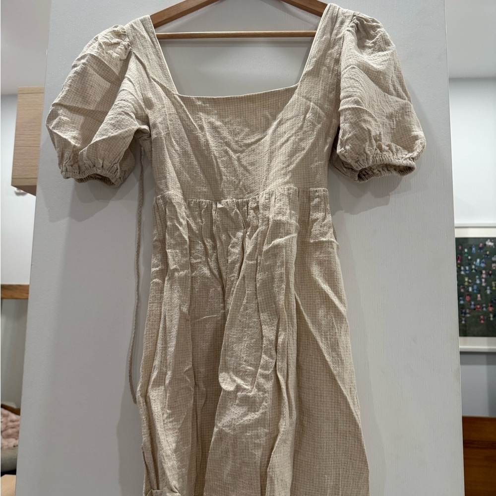 Altar'd State Cream Puff Sleeve Dress